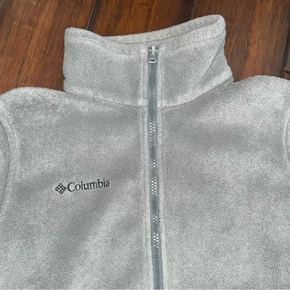 Columbia Vertex Light Gray Full-Zip Fleece Jacket Youth Size 14/16